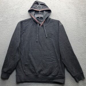 Dark Seas Division Hoodie Mens Medium Gray Fleece Lined Raglan Sleeve Pullover